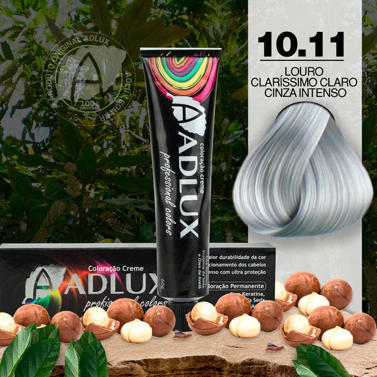 Coloração Creme Adlux 10.11 Louro Claríssimo Cinza Intenso - 60g